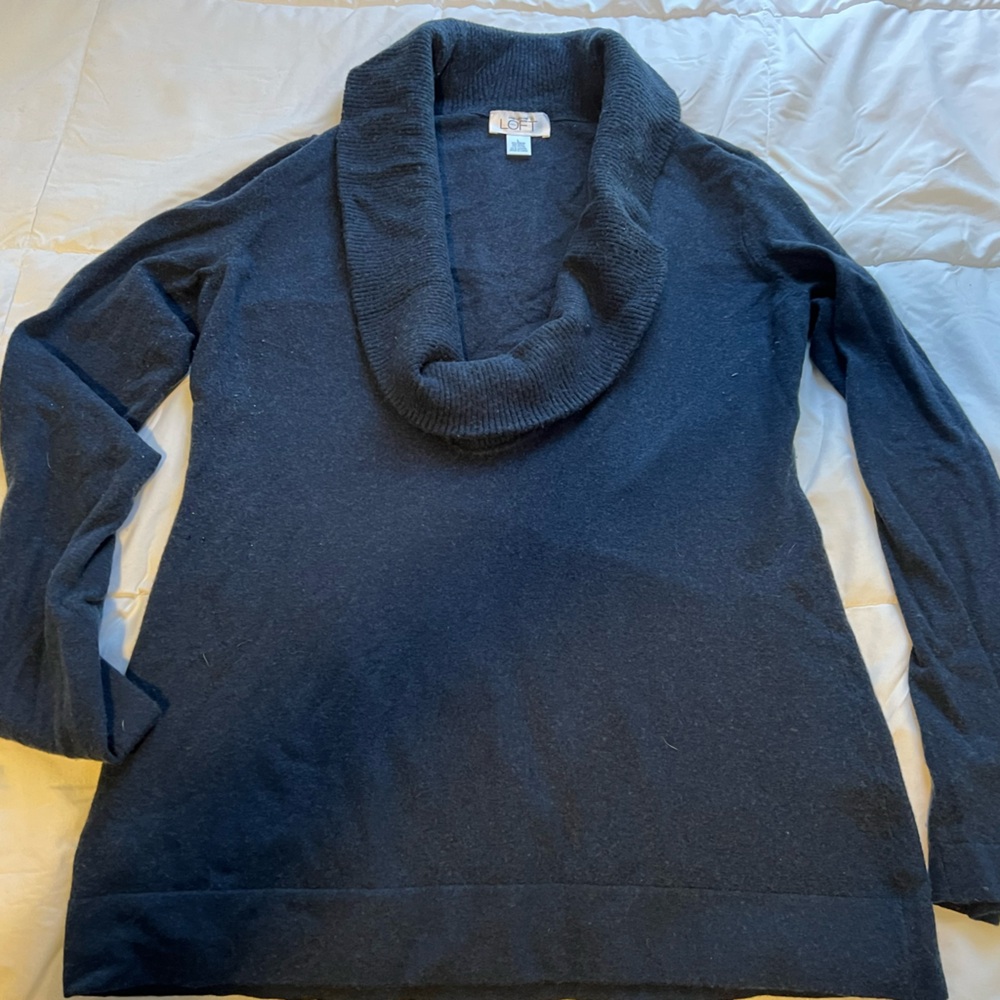 Ann Taylor LOFT Women’s Navy Blue Cowl Neck Sweater